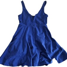 Express Women's Size Small Blue Mini Dress Shoulder Straps Ruffled 