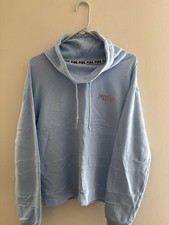 PINK Victoria  s Secret Light Blue Cowl Neck Pullover Sweatshirt Women  s Sz Small