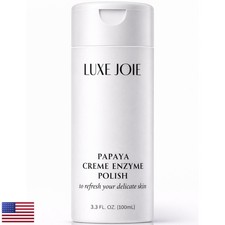 LuxeJoie Papaya Crème Enzyme Polish, Gentle Exfoliating Face & Body Scrub
