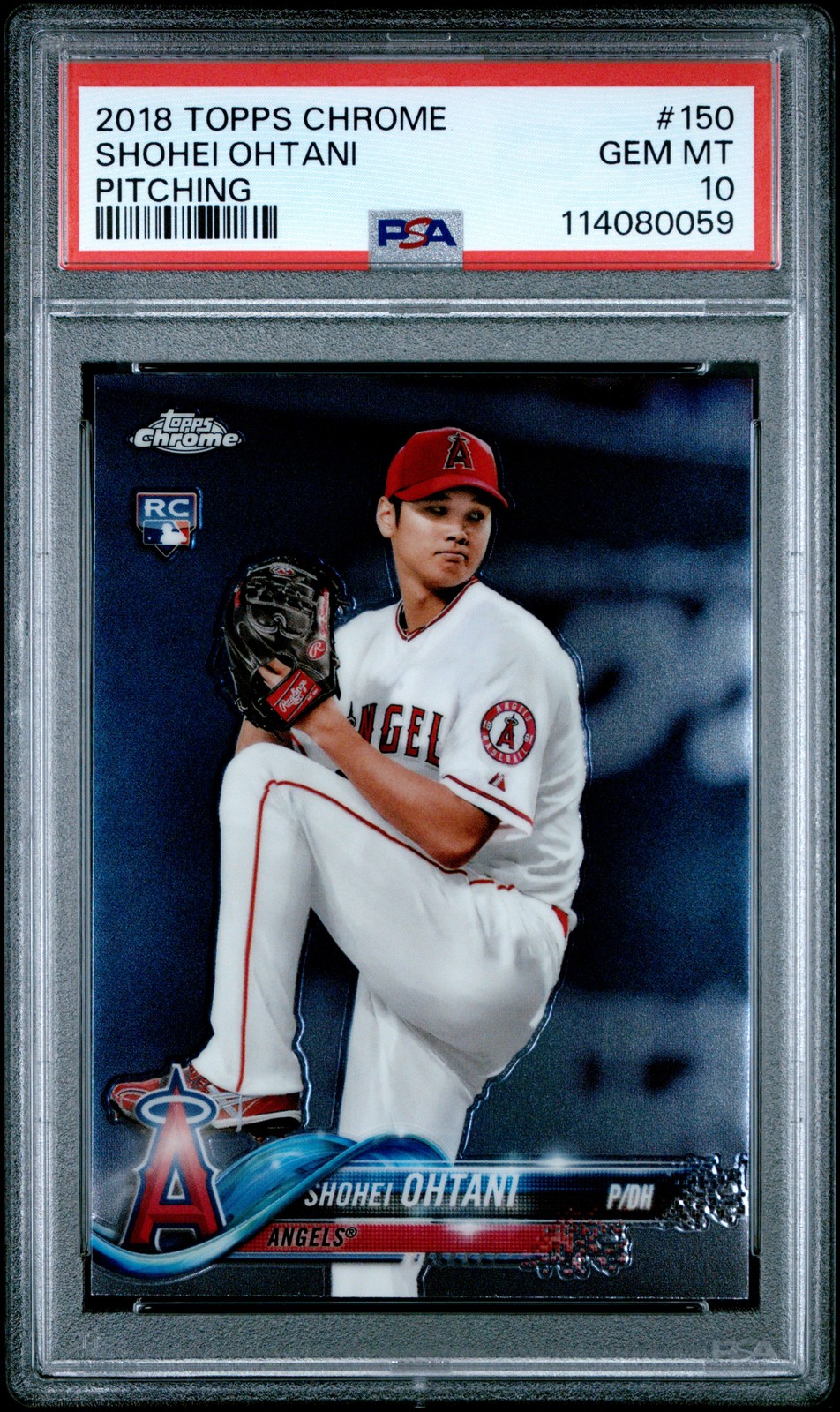 2018 TOPPS CHROME PITCHING #150 SHOHEI OHTANI ROOKIE RC PSA 10