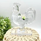 VTG Waterford Crystal Rooster Figurine Clear Cut Glass 6.5" Farmhouse Sculpture