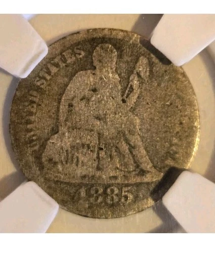 1885 NCGS FR 2 Seated Liberty Dime 10c 90% Silver