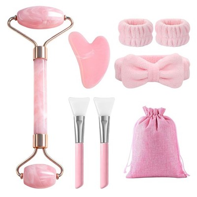 Gua Sha Stein Set 8 Stück Gesichtsroller Jade Roller Skincare Tool