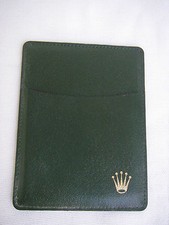 Vintage ROLEX Green Leather Cardholder 90 S Portefeuille Portafoglio 0101.40.34