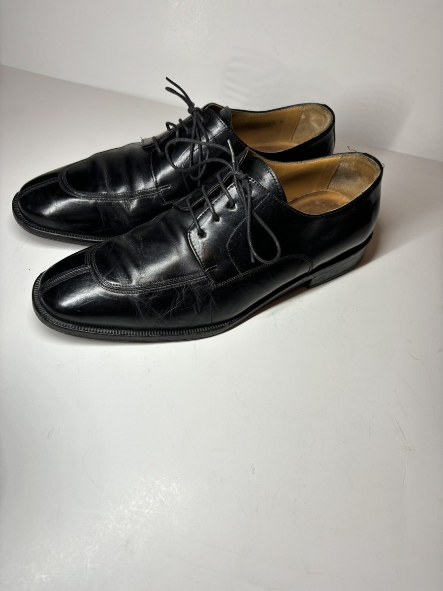 Botticelli Genuine Teju Lizard Black Oxford/Derby Shoes US10-10.5 Made in Italy Vintage BOTTICELLI Black Dress shoes size 10.5 M Made in  main image 4