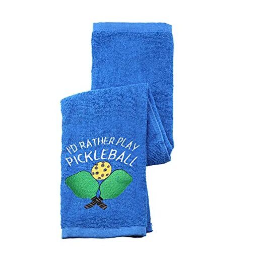Pickleball Towel I'd Rather Be Playing Pickleball Embroidered Sports Teem Hand