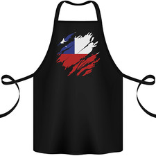 Torn Chile Flag Chilean Day Football Cotton Apron 100% Organic