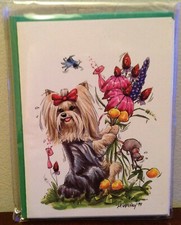Yorkshire Terrier note cards by McCartney, pack of 4 with envelopes