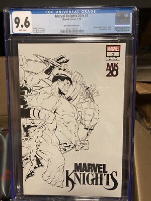 Marvel Knights 20th #1 1:200 QUESADA Sketch Variant Wrap Around Cover. CGC 9.6