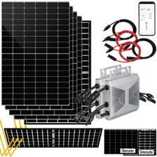DAH Solar 1,7-kW-Zaunkraftwerk mit 4 Solarmodulen, 2 WLAN-Wechselrichtern & App