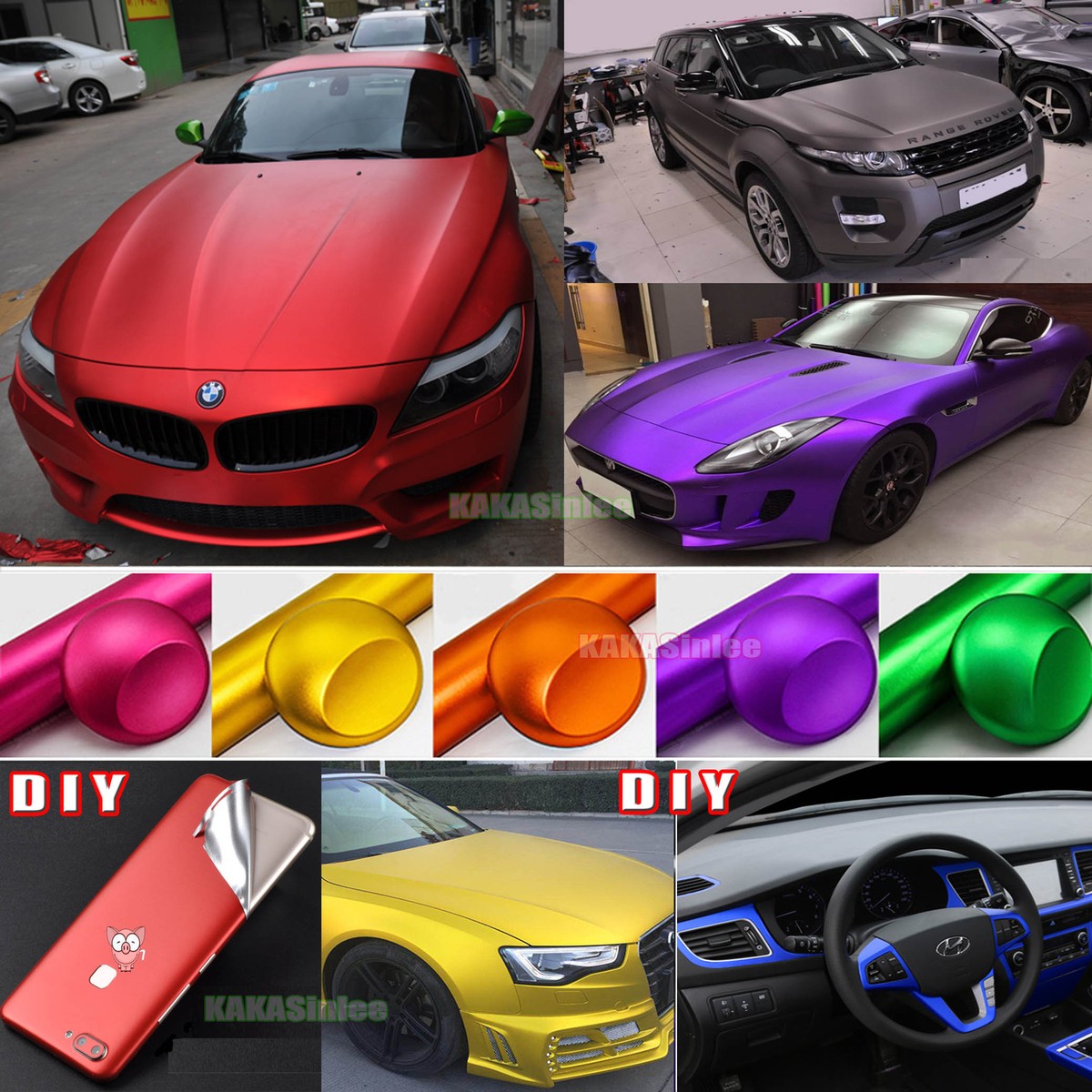 DIY - Satin Matte Metallic Chrome Vinyl Sticker Decal Tape for Car