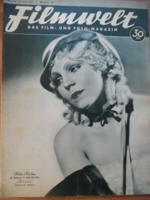 FILMWELT 25- 20.6. 1937 Hilde Körber Trude Hesterberg Jean Harlow Karl Martell E