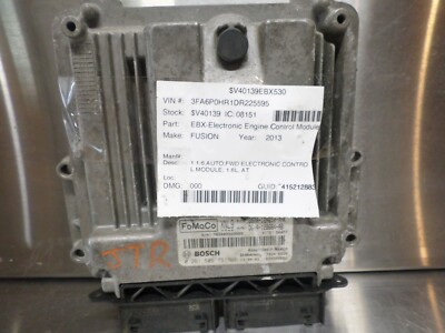 2013 Ford Fusion 1.6L Engine Control Module ECM ECU PCM OEM DS7A-12A650-ANK *J