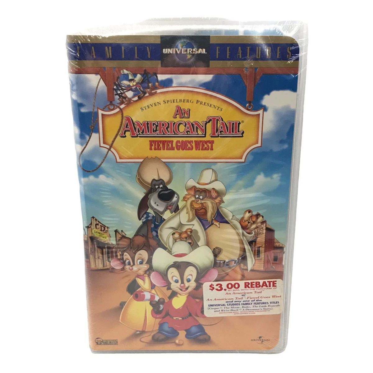 An American Tail Fievel Goes West VHS Video Tape Movie 1991, 54% OFF