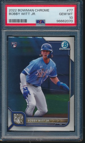 PSA 10 BOBBY WITT JR. 2022 Bowman Chrome Baseball Royals Rookie RC GEM MINT