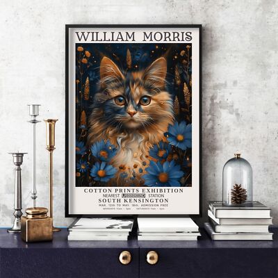 William Morris Print, Morris Exhibition Poster, Blue Collection Cat (21u)