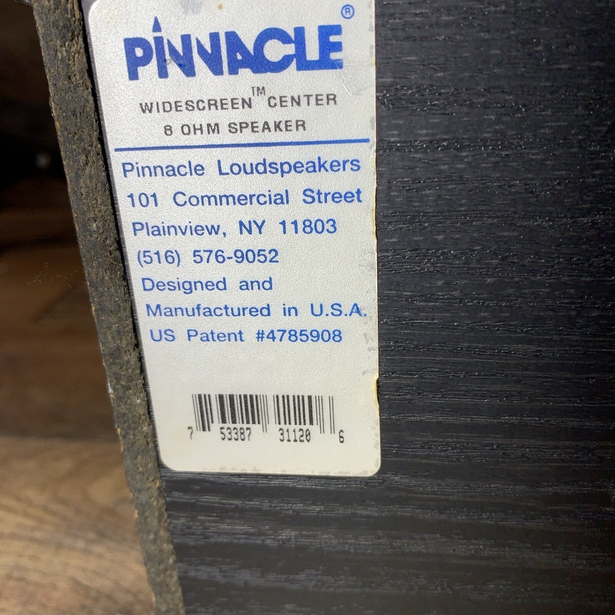 Pinnacle Loudspeakers Widescreen Center 8 Ohm Speaker Works