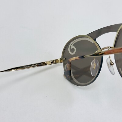 PRADA 65T CINEMA Rimless Sunglasses Gold Swirl Mirror PR65TS Snoop