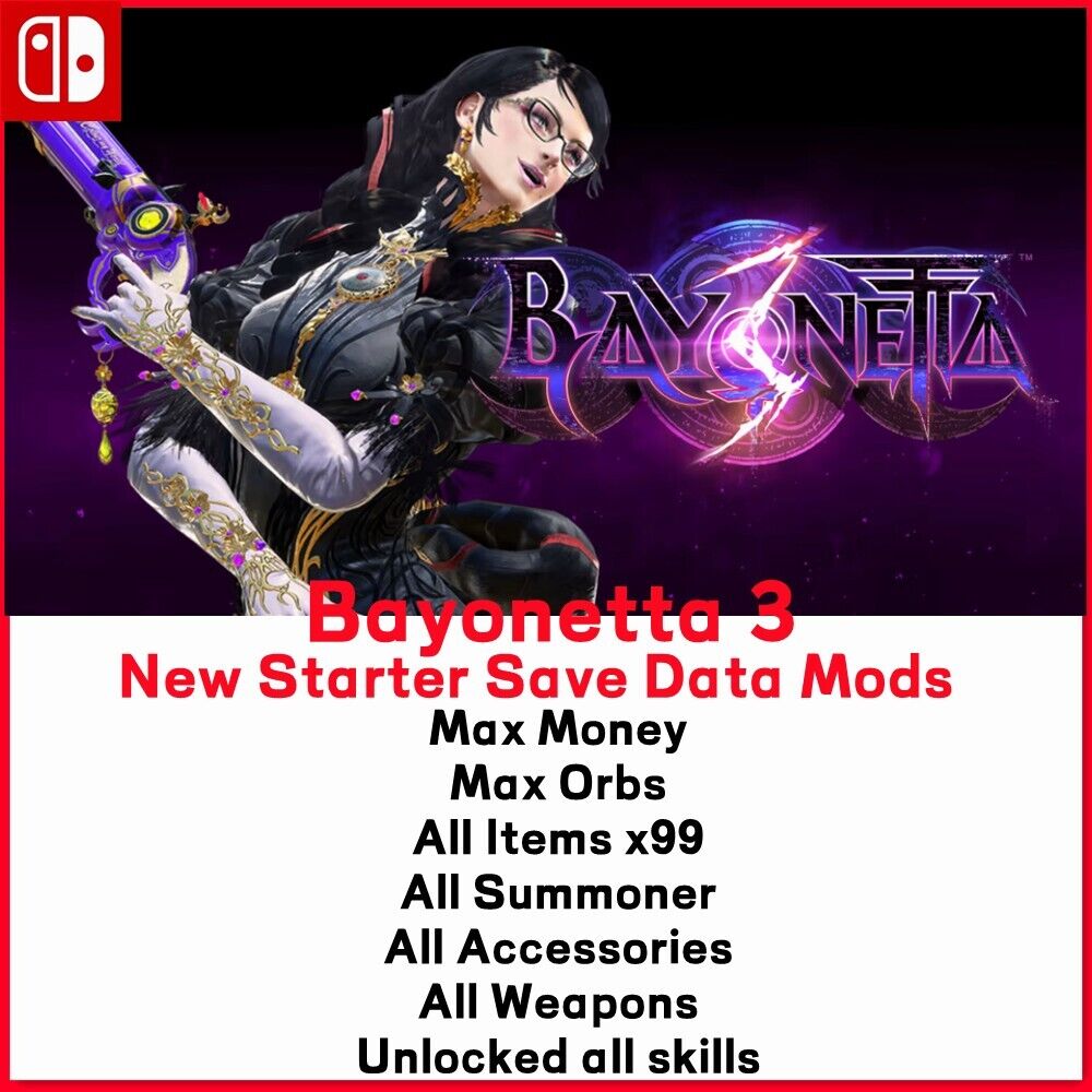 Bayonetta 3 New Starter Save Data Switch Mod Service, Not a Game