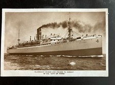 Handelsmarine Postkarte Ellermans Wilson Line Kreuzfahrten SS Stadt Paris 964