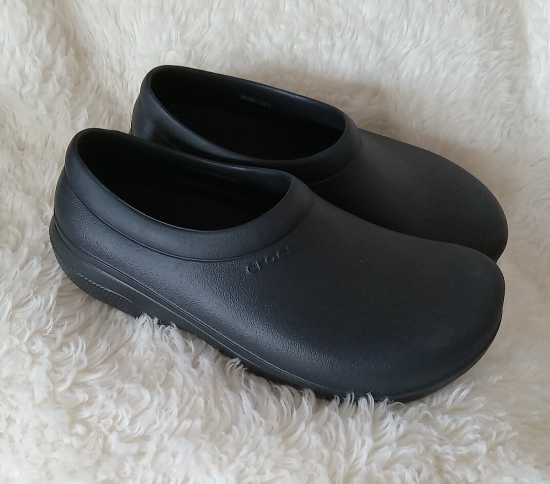 Crocs Unisex On The Clock Black Slip On Work Clog Black Size Women 10 Men