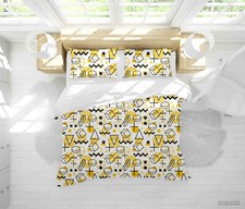 3D Triangle Round Square Quilt Cover Set Duvet Cover Bedding Pillowcases 747