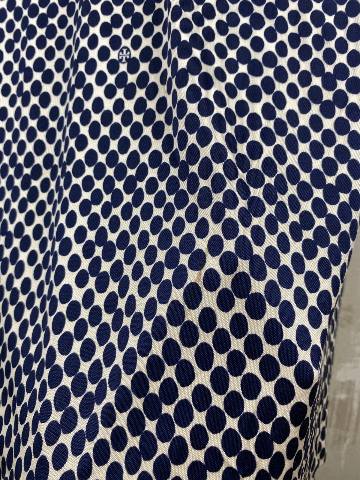 Abito blu Tory Burch 100% seta a pois beige taglia L