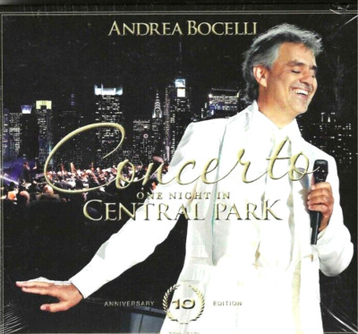 Andrea Bocelli, Concerto, NEW! CD & DVD Live One Night Central Park PBS, Concert