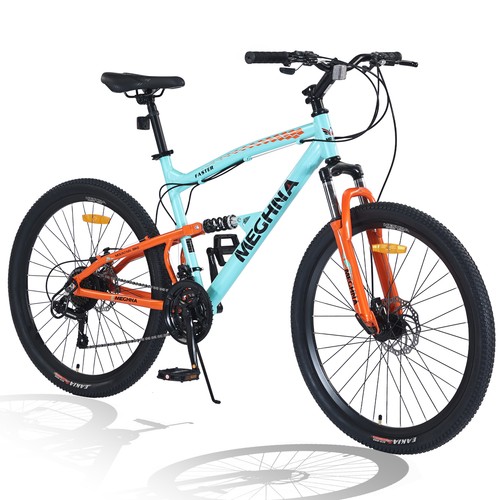 26 inch Mountain Bike 21-Speed Dual Suspension Aluminum Alloy Frame Men Women's