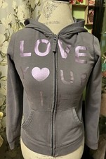 Old Navy Girls Hoodie Hooded Sweatshirt Gray Lilac 14/16 XL Love Your Life