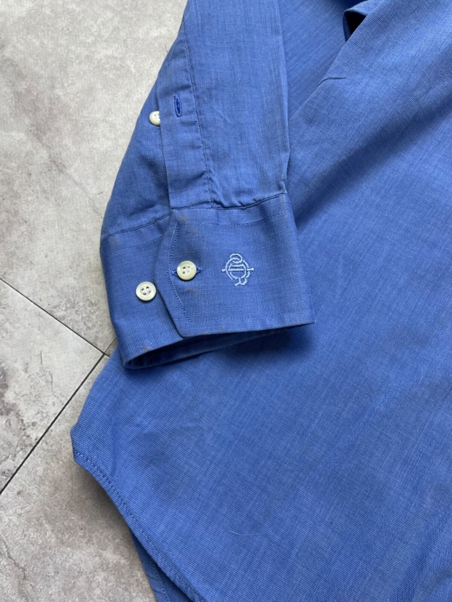 Vintage Christian Dior Button Up Navy Blue Designer Cotton