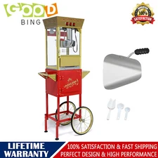 12oz Movie Theater Popcorn Machine Popcorn Maker with Cart Stainless Steel Pot