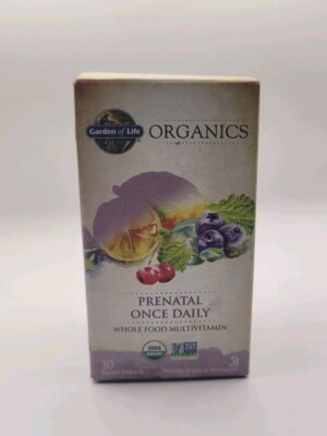 Garden of Life Organics Prenatal Once Daily 30 Tabs New Sealed Bottle 