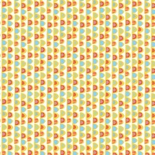 Feline Drive Fabric GARDEN CATS Scalloped Stripe Yellow Fat Quarter 18"x22" FQ