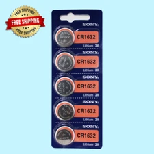 Sony CR1632 Lithium 3V Watch Battery (Exp 10/2032 )  5Pc