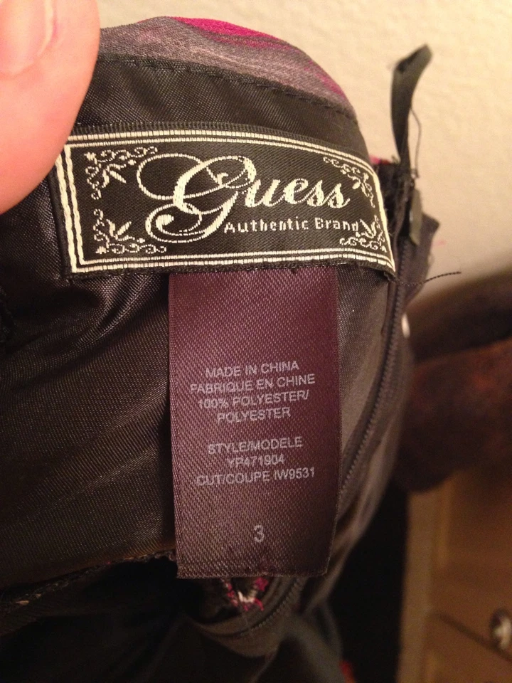 Vestido de cóctel formal Guess Sweetheart sin tirantes Bustier lunares graduación Foto 3 de 3