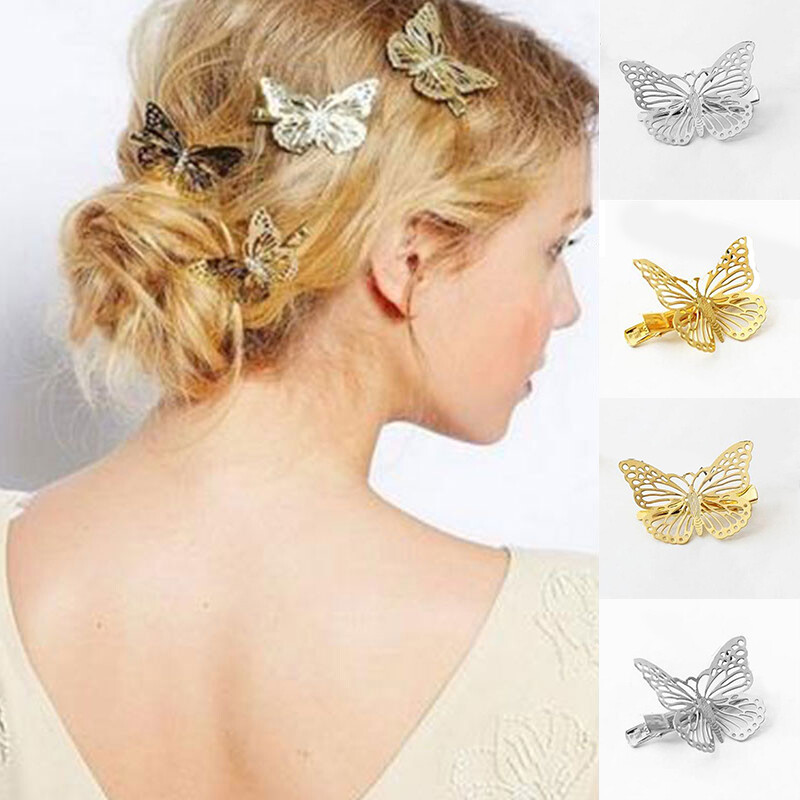 Gold Butterfly Hair Pins Imitation Bridal Jewelry Hair Clip