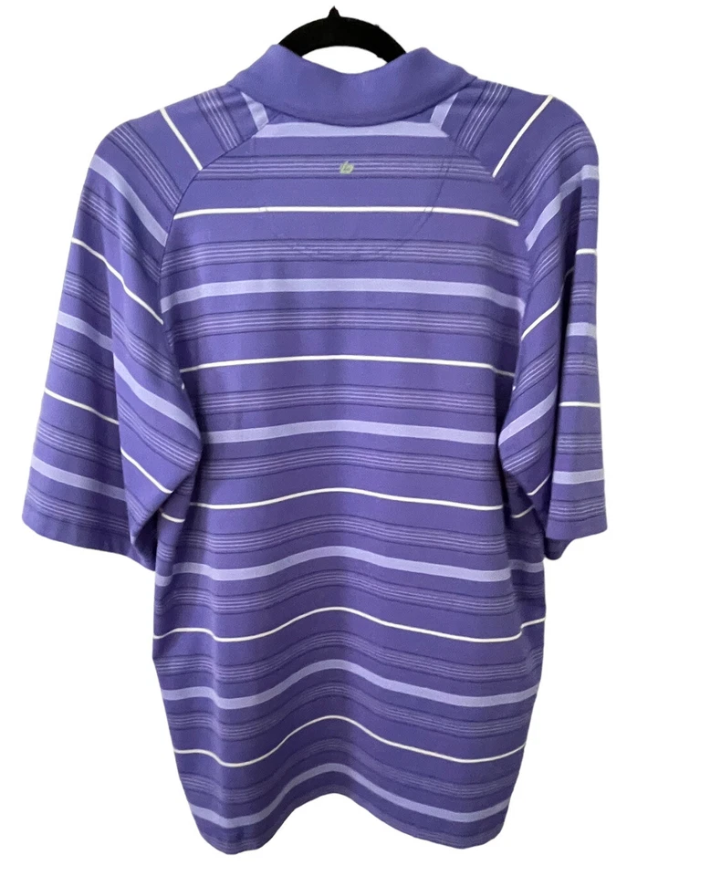 CAMISA POLO BOLLE GOLF B TECH PARA HOMBRE TALLA S PÚRPURA BLANCA A RAYAS MANGA CORTA Foto 4 de 4