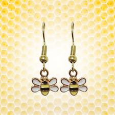 Bee earrings gold-plated non-allergenic alloy 