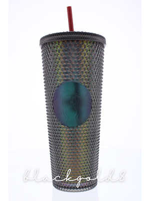 Starbucks Cold Cup Drink 2020 Black Iridescent Studded Beverage with Straw  | eBay