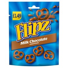 Flipz Flips Milk Chocolate Coated Pretzels 12 x 80g £1.49 Large Bags