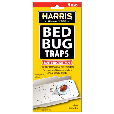 Harris Early Detection Bed Bug Indoor Glue Cartridge Insect Trap 4 -Pack