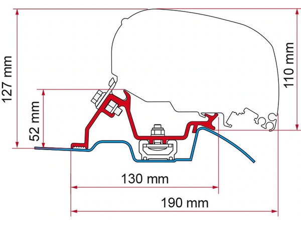 Fiamma F65/F80 Adapter FüR Mercedes Sprinter / VW Crafter Ab Bj. 2006 Mit Roof R-image