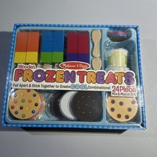 Melissa  Doug Wooden Frozen Treats Ice Cream Play Set 24 pcs - Play Food NIB