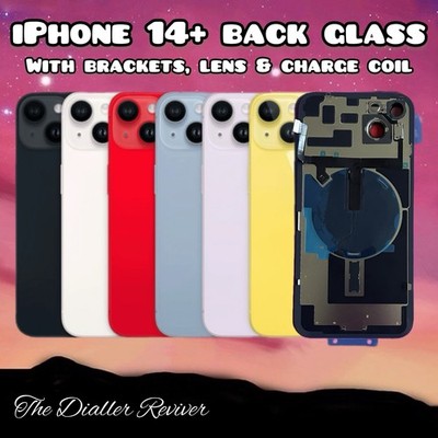 iPhone 14 Plus - Rückseite Backglas Ersatz mit Kameralinse, Halterungen & NFC Spule