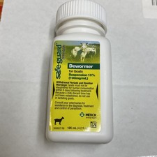 Merck Safe-Guard Goat Dewormer for Goats 125mL Fenbendazole Suspension Exp 03/26