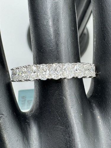 Sterling Silber Moissanit Ewigkeit Band Ring Ovalschliff 4,20 ctw Größe 10 Vvsd - Bild 2 von 10