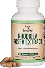Rhodiola Rosea Supplement 500mg, 120 Vegan Capsules 120 Count Pack of 1 