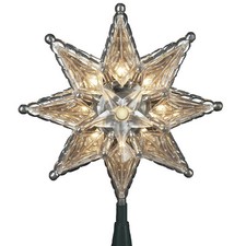 8 Inch Clear Star Tree Topper with Lights Kurt Adler Holiday Decor