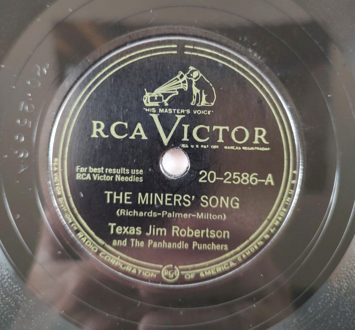 Texas Jim Robertson The Miners' Song / Heading Down The Wrong Highway 78 RPM